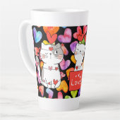 Happy valentijn Cats Latte Mok (Linkerhoek)
