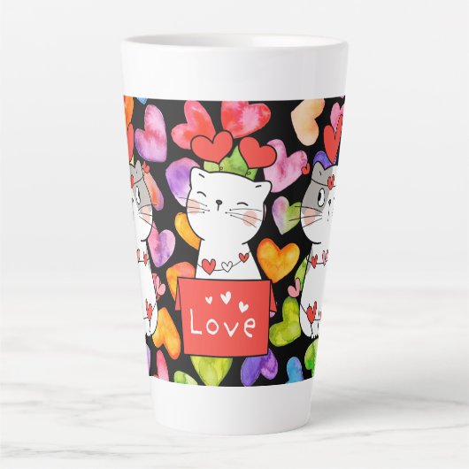 Happy valentijn Cats Latte Mok (Voorkant)