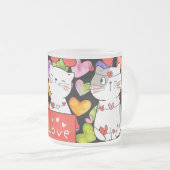 Happy valentijn Cats Matglas Koffiemok (Voorkant rechts)