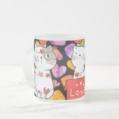 Happy valentijn Cats Matglas Koffiemok (Voorkant links)
