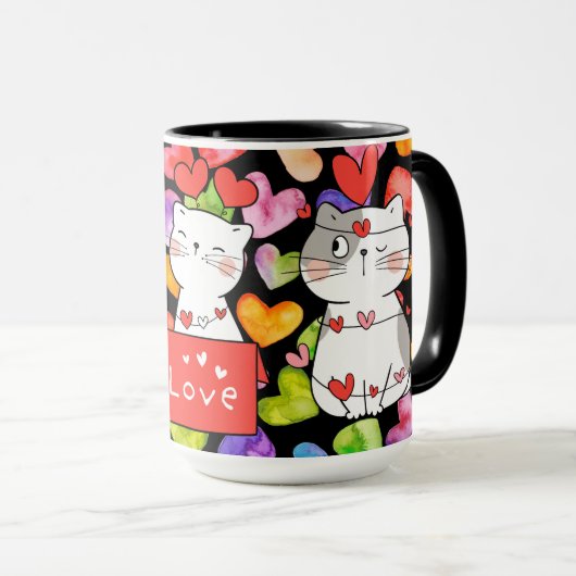 Happy valentijn Cats Mok (Voorkant rechts)