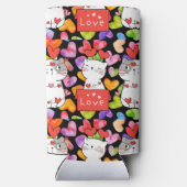 Happy valentijn Cats Seltzer Blikjeskoeler (Achterkant)