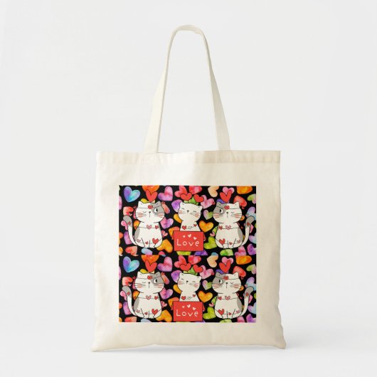 Happy valentijn Cats Tote Bag (Voorkant)