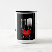 Happy Valentijn Champagne Flute Glasses Red Hearts Mok (Midden)