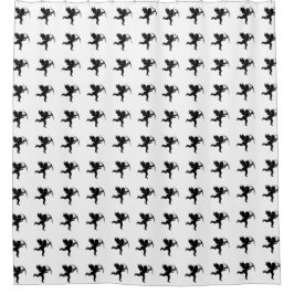 Happy Valentijn Cupid Angel Black White Angels Douchegordijn