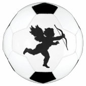 Happy Valentijn Cupid Angel Soccer Black White Voetbal (Voorkant)