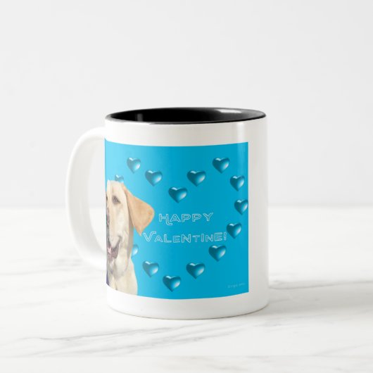 Happy Valentijn Cute Labrador Two-Tone Koffee Mok (Voorkant links)