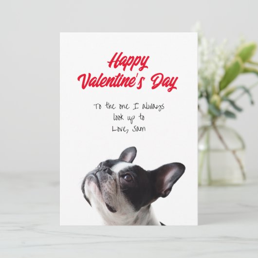 Happy Valentijn Day Boston Terrier Kaart (Staand voorkant)