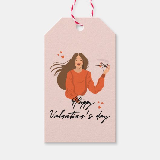 Happy Valentijn Day Gift Label Cadeaulabel (Voorkant)