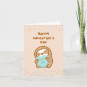 Happy Valentijn Day Hug me Snoep Heart Sloth Kaart (Voorkant)
