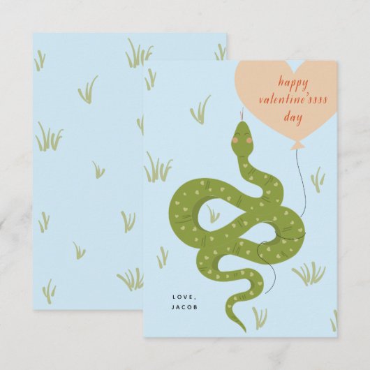 Happy Valentijn Day Kaart Blue (Voorkant / Achterkant)