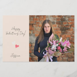 Happy Valentijn Day Modern Script Photo Briefpapier