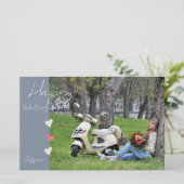 Happy Valentijn Day Modern Script Photo Briefpapier (Staand voorkant)