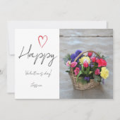 Happy Valentijn Day Modern Script Photo Feestdagenkaart (Voorkant)