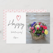 Happy Valentijn Day Modern Script Photo Feestdagenkaart (Voorkant / Achterkant)