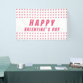 Happy Valentijn Day Pink Heart Spandoek (Beurs)