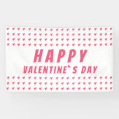 Happy Valentijn Day Pink Heart Spandoek (Horizontaal)