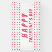 Happy Valentijn Day Pink Heart Spandoek (Verticaal)