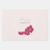 Happy Valentijn day Raspberries Waterverf Inpakpapier Vel (Voorkant)