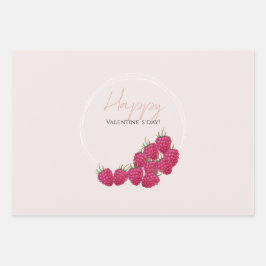 Happy Valentijn day Raspberries Waterverf Inpakpapier Vel
