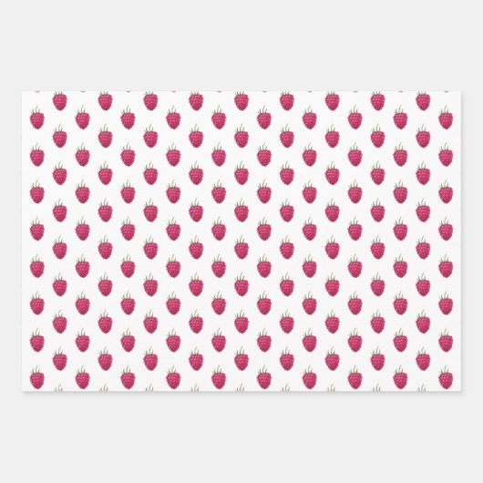 Happy Valentijn day Raspberries Waterverf Inpakpapier Vel (Voorkant 3)