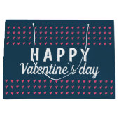 Happy Valentijn Day Roze Heart Pattern Groot Cadeauzakje (Voorkant)