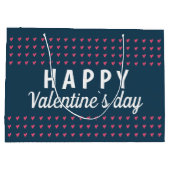 Happy Valentijn Day Roze Heart Pattern Groot Cadeauzakje (Achterkant)