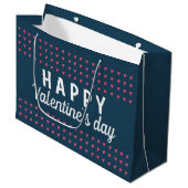 Happy Valentijn Day Roze Heart Pattern Groot Cadeauzakje (Voorkant Gekanteld)