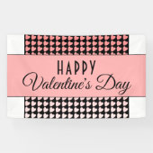 Happy Valentijn Day Roze Heart Pattern Spandoek (Horizontaal)