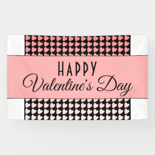 Happy Valentijn Day Roze Heart Pattern Spandoek