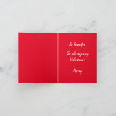 Happy Valentijn Day-tekst voor het hart op rood Feestdagen Kaart (Binnen)