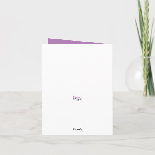 Happy Valentijn Day White text op paars  Feestdagen Kaart (Achterkant)