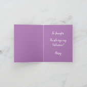 Happy Valentijn Day White text op paars  Feestdagen Kaart (Binnen)