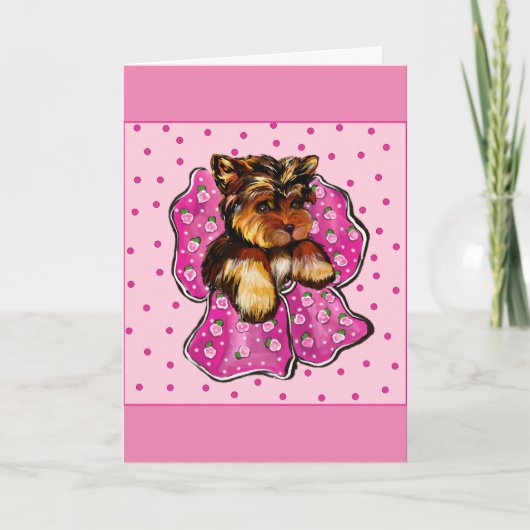 Happy Valentijn Day Yorkie Kaart (Voorkant)