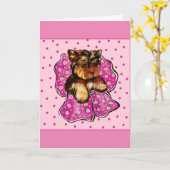 Happy Valentijn Day Yorkie Kaart (Gele Bloem)