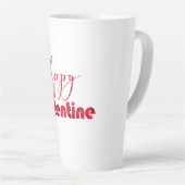 Happy Valentijn Elegante rode rozen Tekst Romantis Latte Mok (Rechterhoek)
