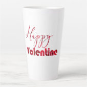 Happy Valentijn Elegante rode rozen Tekst Romantis Latte Mok (Voorkant)