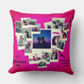 Happy Valentijn Fotocollage Gepersonaliseerde Lief Kussen (Voorkant)