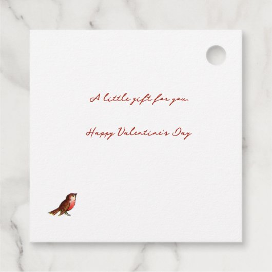 Happy Valentijn Girl en Birds  Gift Label (Achterkant)