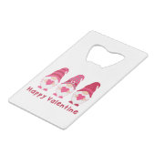 Happy Valentijn Gnomies Three Gnome Creditkaart Flessenopener (Achterkant Gekanteld)