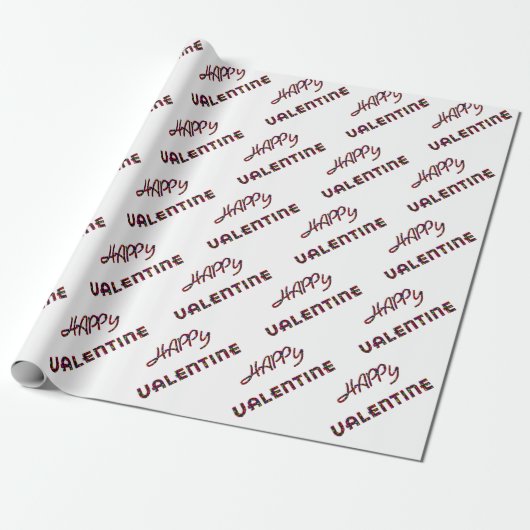 Happy Valentijn harten Typografie Funny Cute Text Cadeaupapier (Uitgerold)