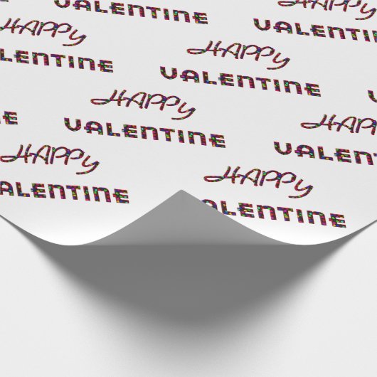 Happy Valentijn harten Typografie Funny Cute Text Cadeaupapier (Hoek)