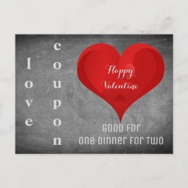 Happy Valentijn Heart Chalkboard Love Coupon Feestdagenkaart