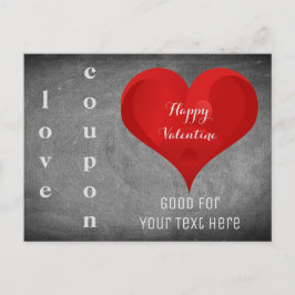 Happy Valentijn Heart Chalkboard Love Coupon Feestdagenkaart