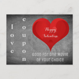 Happy Valentijn Heart Chalkboard Love Coupon Feestdagenkaart