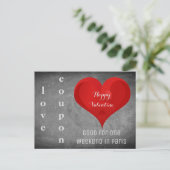 Happy Valentijn Heart Chalkboard Paris Coupon Feestdagenkaart (Staand voorkant)