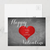 Happy Valentijn Heart Chalkboard Typografie Feestdagenkaart (Voorkant / Achterkant)