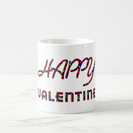 Happy Valentijn Hearts Typography Funny Cute Koffiemok