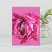 Happy Valentijn heet roze roos bloemenboho glam Feestdagenkaart (Staand voorkant)