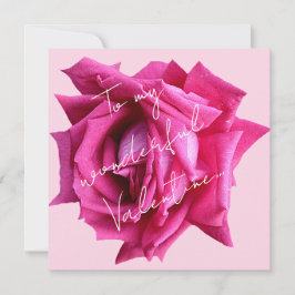 Happy Valentijn heet roze roos bloemenboho glam Kaart
